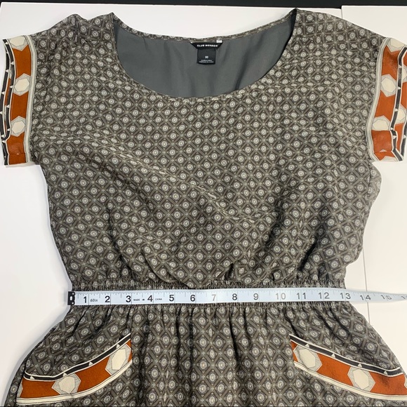 CLUB MONACO 100% SILK PATTERNED LINED DRESS 00 - Picture 7 of 9